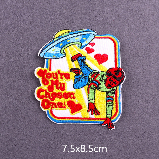 Black Humor Fairy Tale Embroidered Patches For Clothing Ther