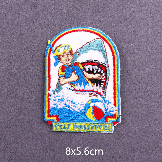 Black Humor Fairy Tale Embroidered Patches For Clothing Ther